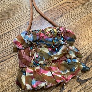 Mary Frances Velvet Beaded Crossbody Bag